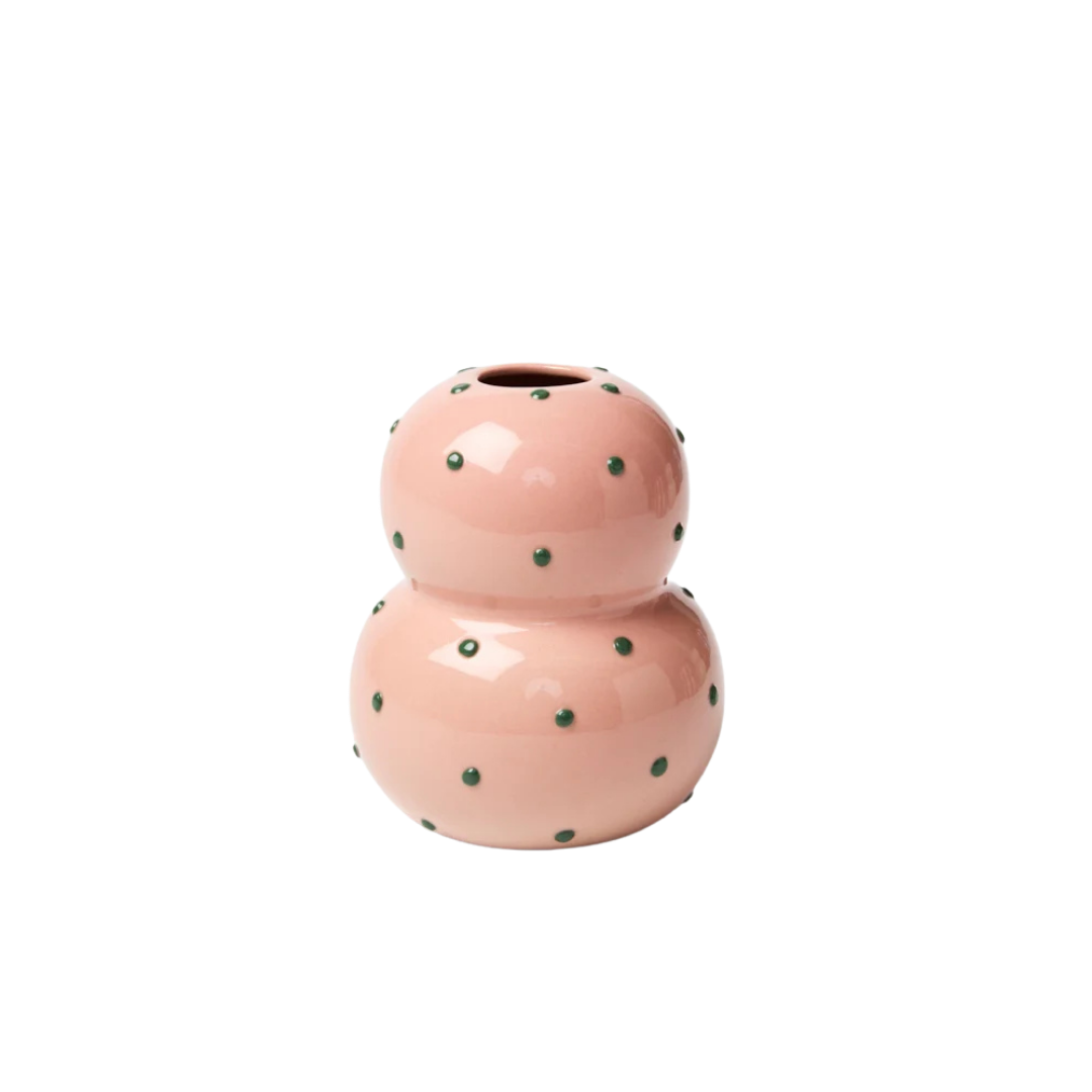 Fonda Vase Pink Green Dotty