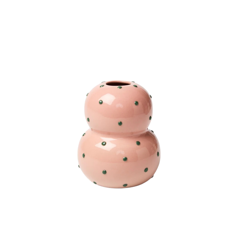 Fonda Vase Pink Green Dotty