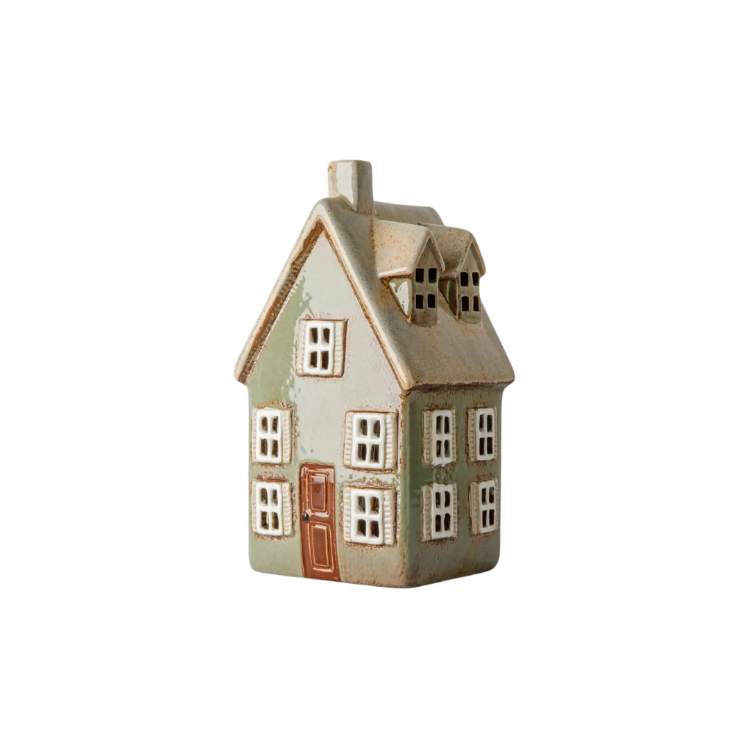 Devon Tea Light Cottage Tall Sage