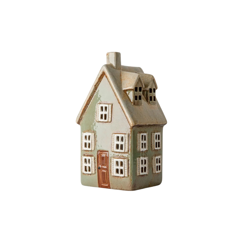 Devon Tea Light Cottage Tall Sage