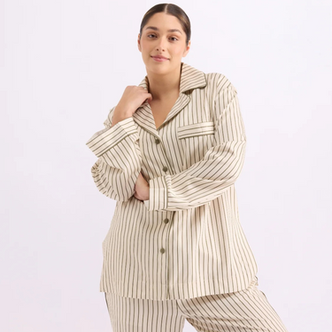 Long Sleeve Sleep Shirt - Matcha Stripes