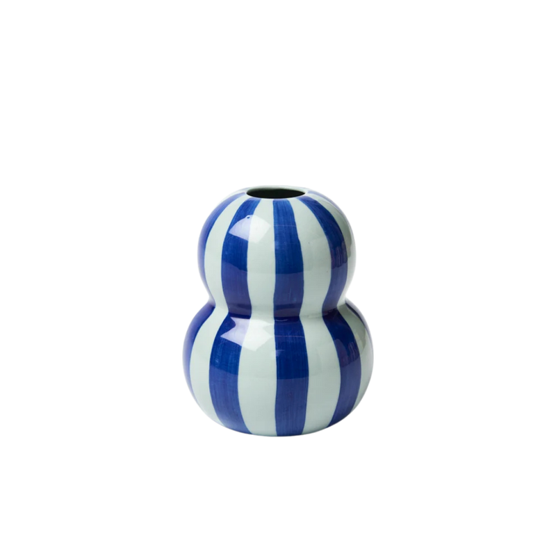 Fonda Vase Tonal Blue Stripe