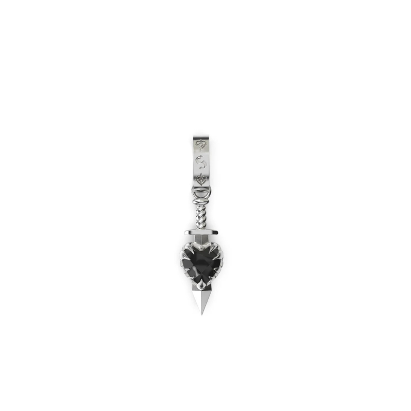 Love Claw Dagger Charm - Silver / Onyx
