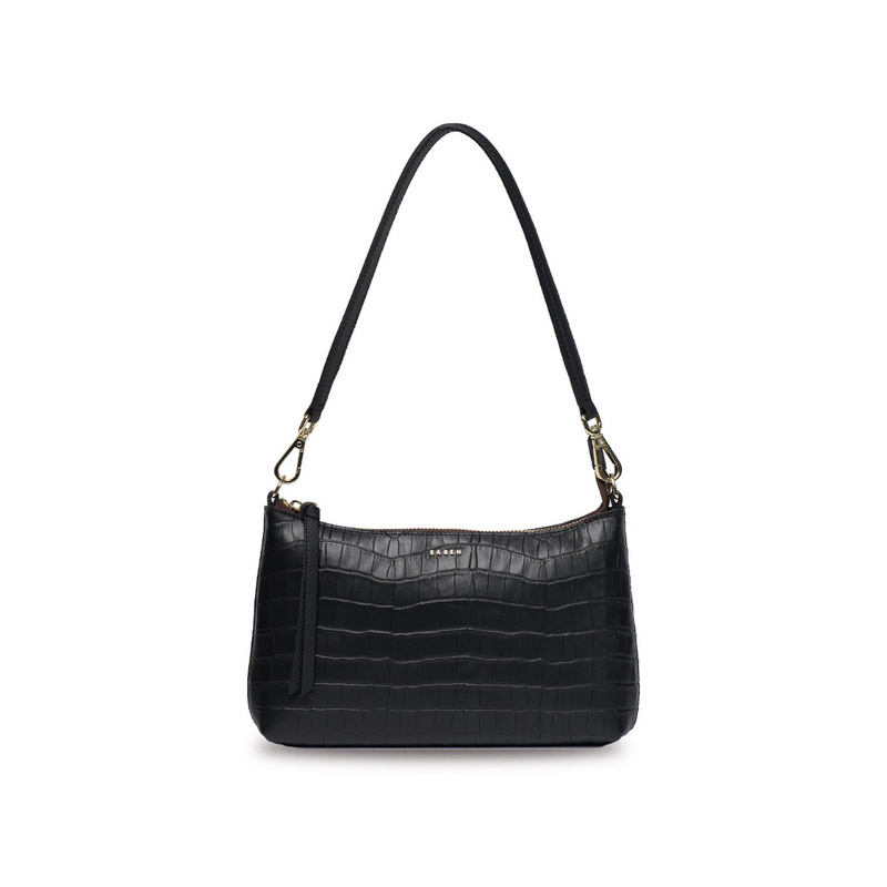 Haven Shoulder Bag - Black Croc