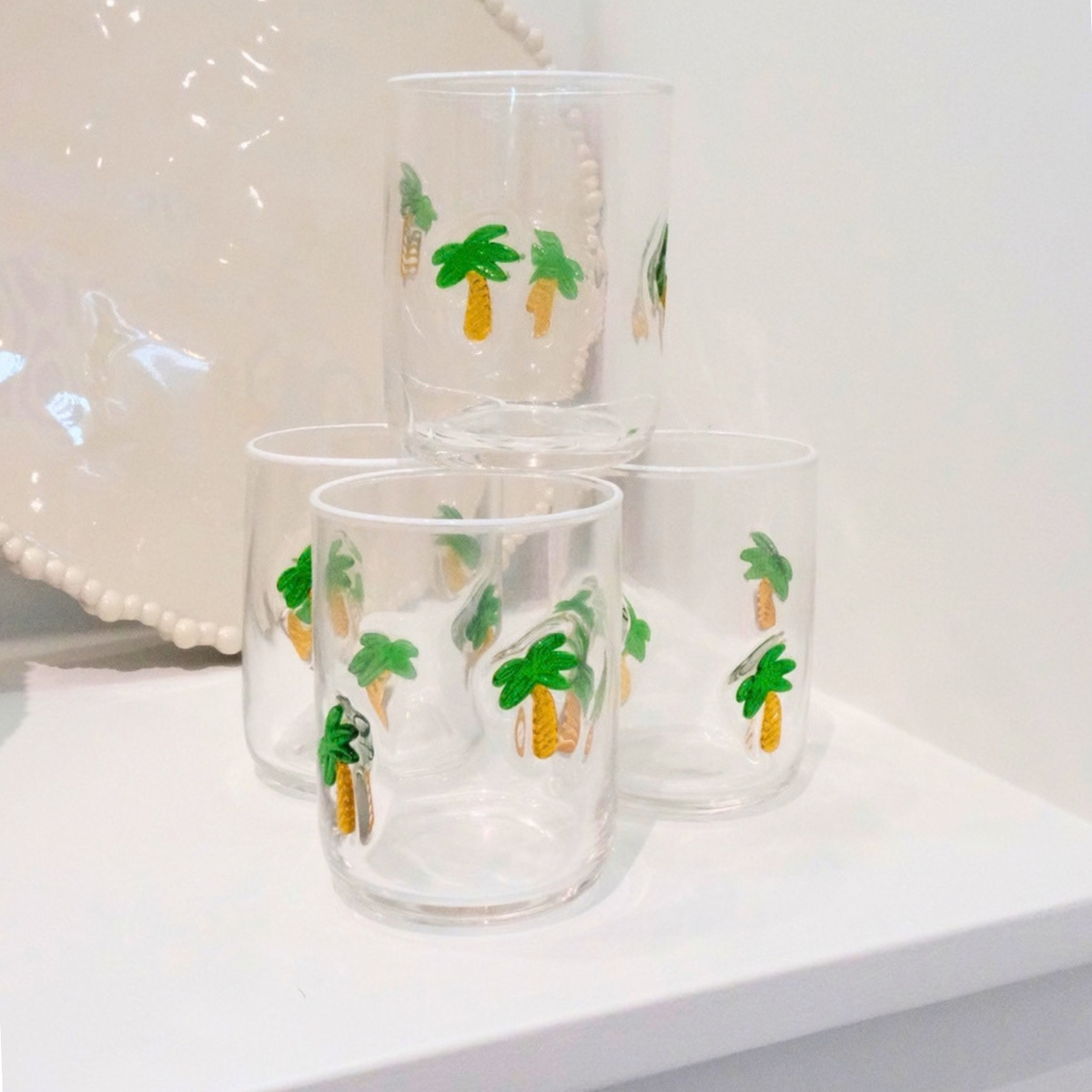 Palm Tree Icon Glass – Set of 4