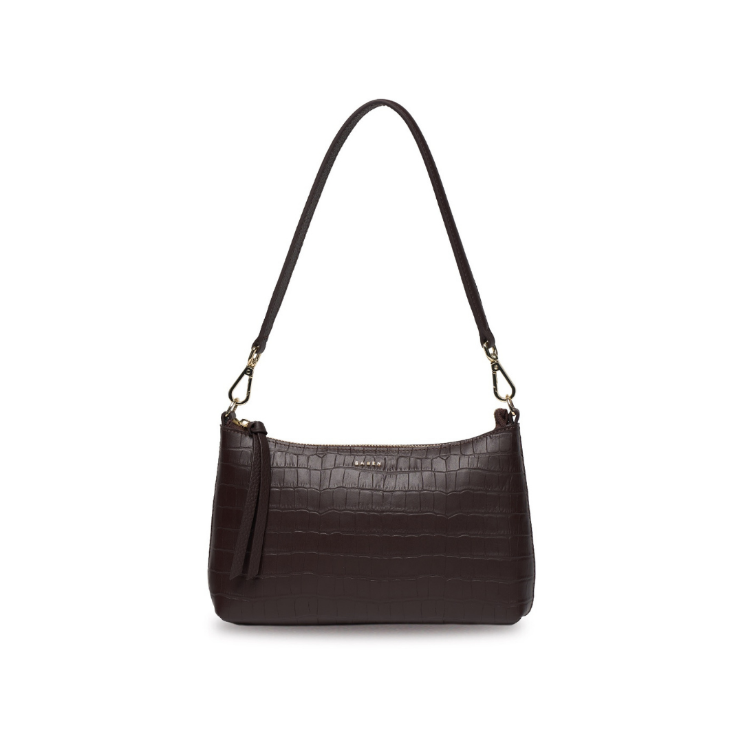 Haven Shoulder Bag - Cacao Croc