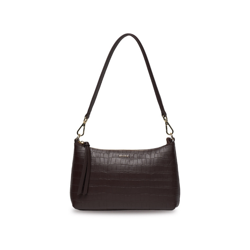 Haven Shoulder Bag - Cacao Croc
