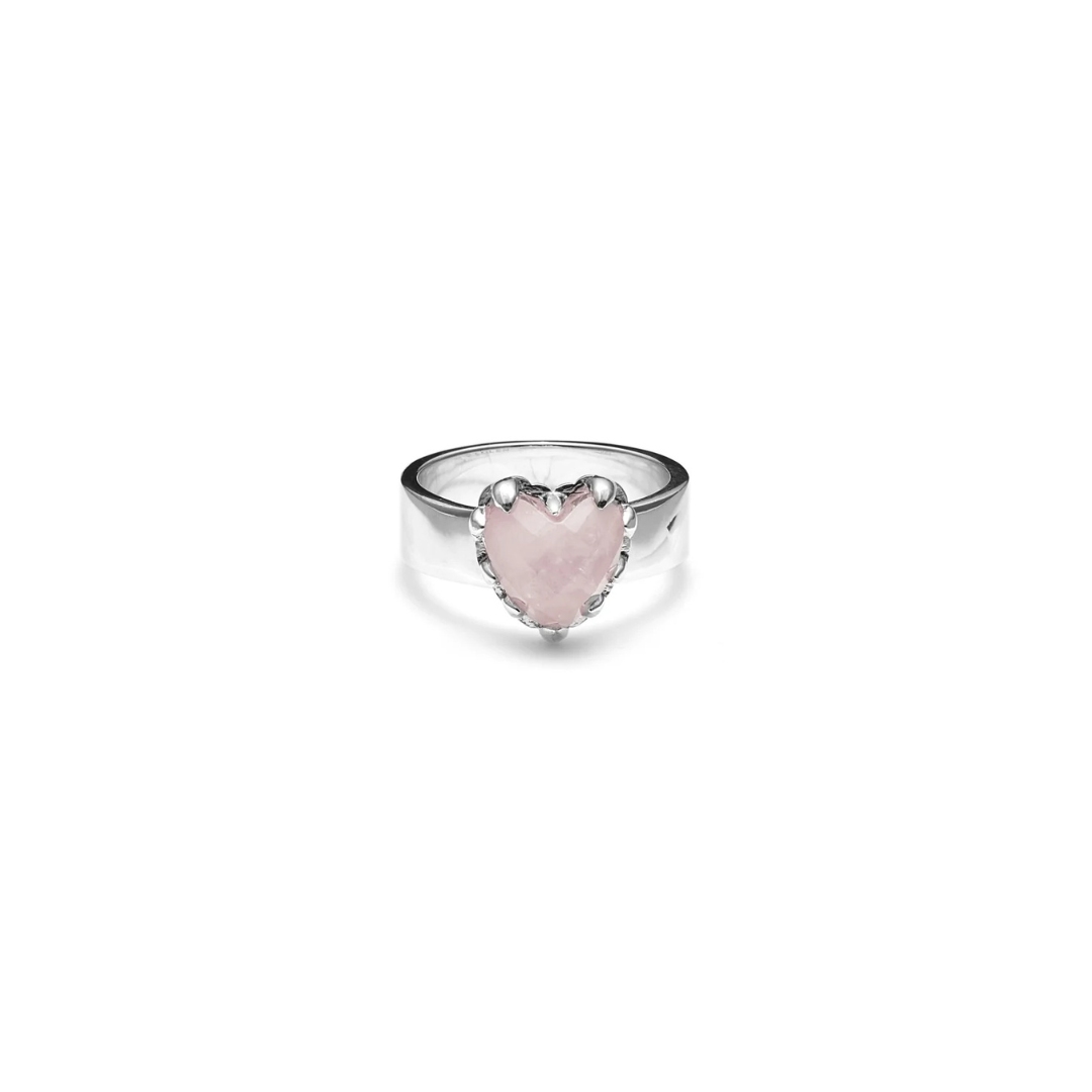 Love Claw Ring Rose Quartz