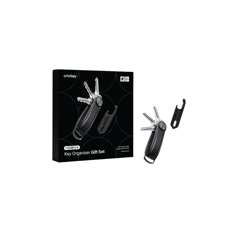 Key Organiser Pro + Multi-Tool v2 Set - Blackout with Blue Stitching