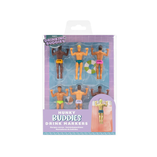 Hunky Buddies Drink Markers 6pcs Set