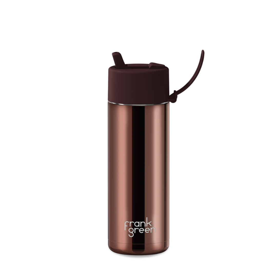 Frank Green Chrome Ceramic Reusable Bottle with Flip Straw Lid - 20oz