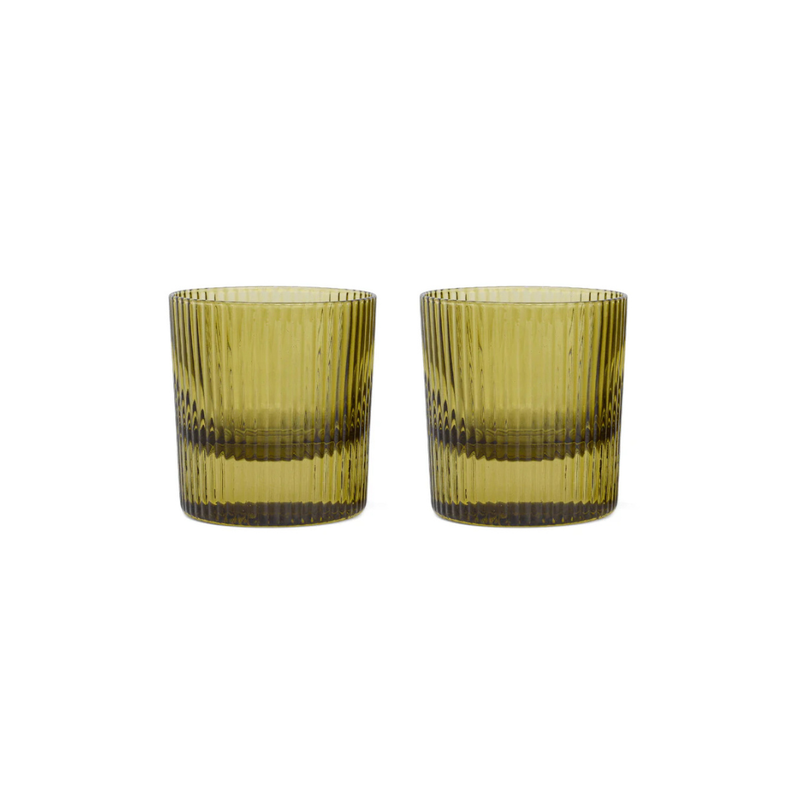 The Scout Lowball Glass - Set of 2 Olive
