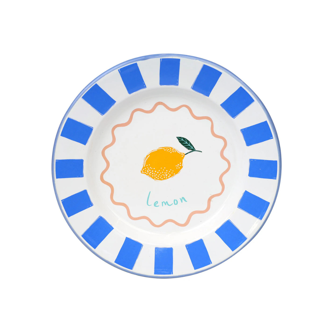 Lemon Enamel Plate - 25cm
