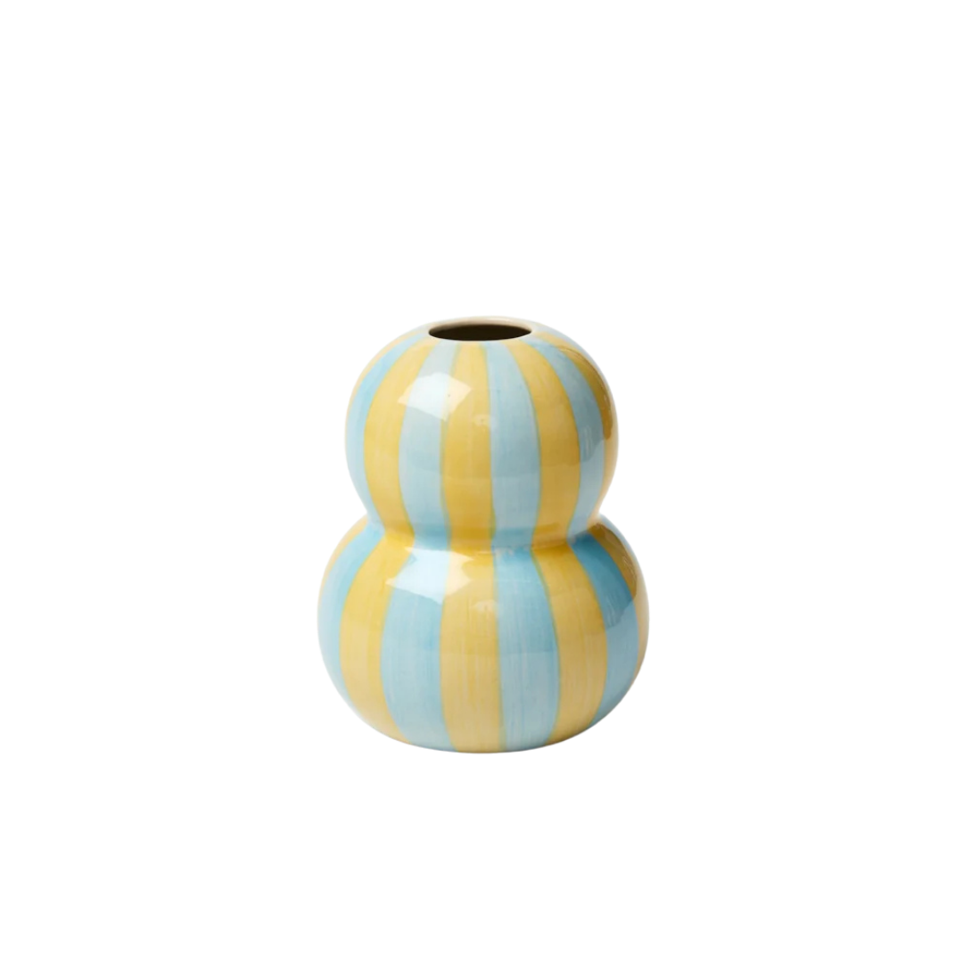 Fonda Vase Yellow Blue Stripe