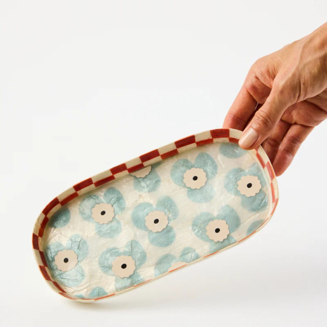 Paradis Blue Flower Tray