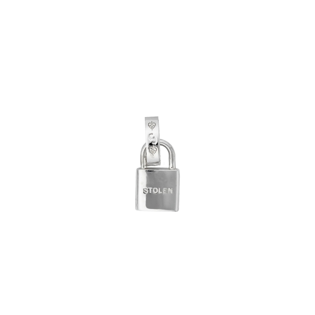 Stolen Padlock Charm - Sterling Silver