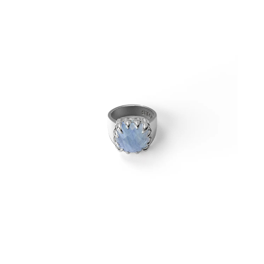 Claw Ring Blue Lace Agate