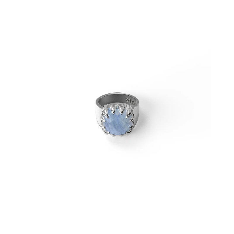 Claw Ring Blue Lace Agate
