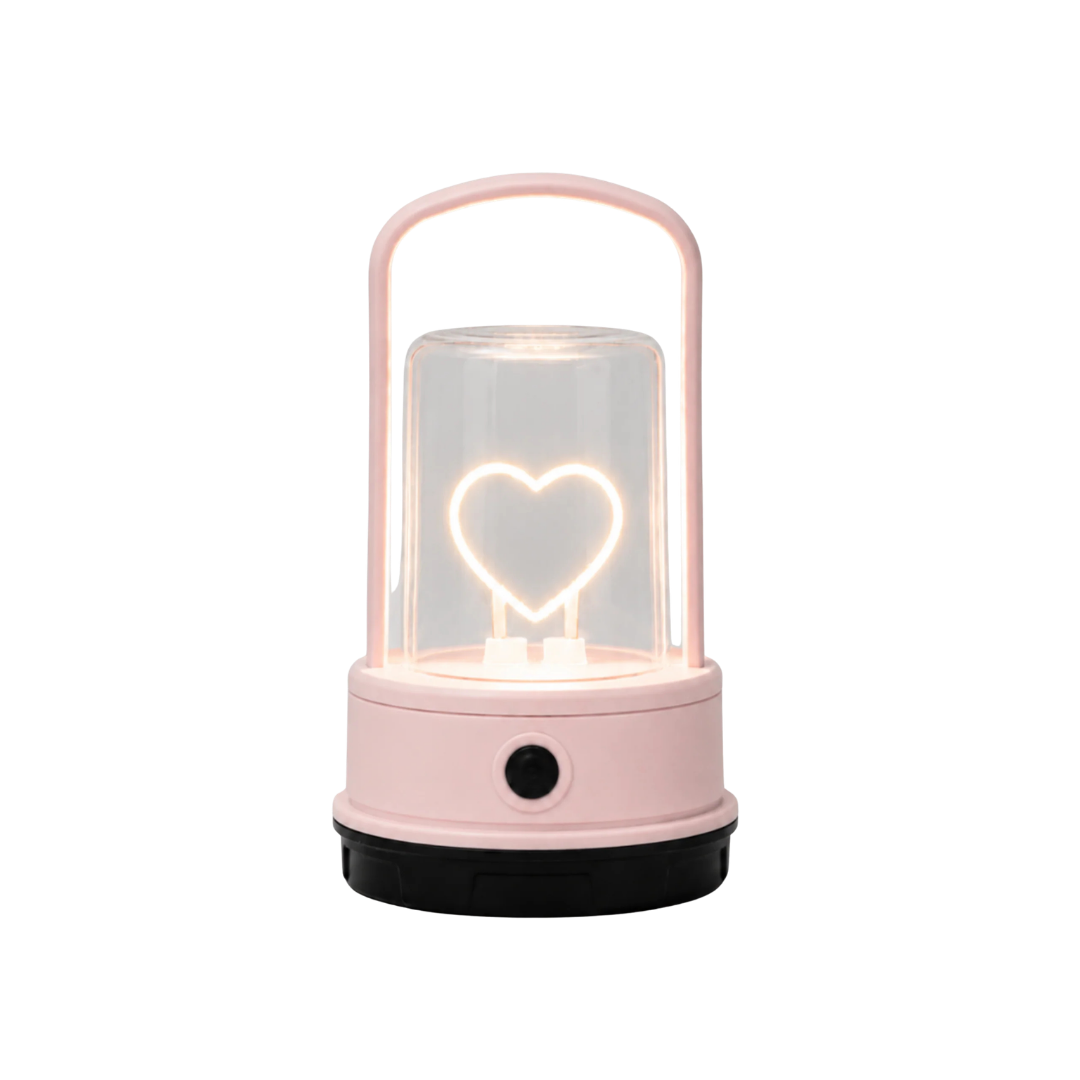 Pink Heart Lantern USB Recharge