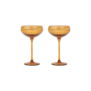 THE LOU COUPE GLASS - SET OF 2 AMBER