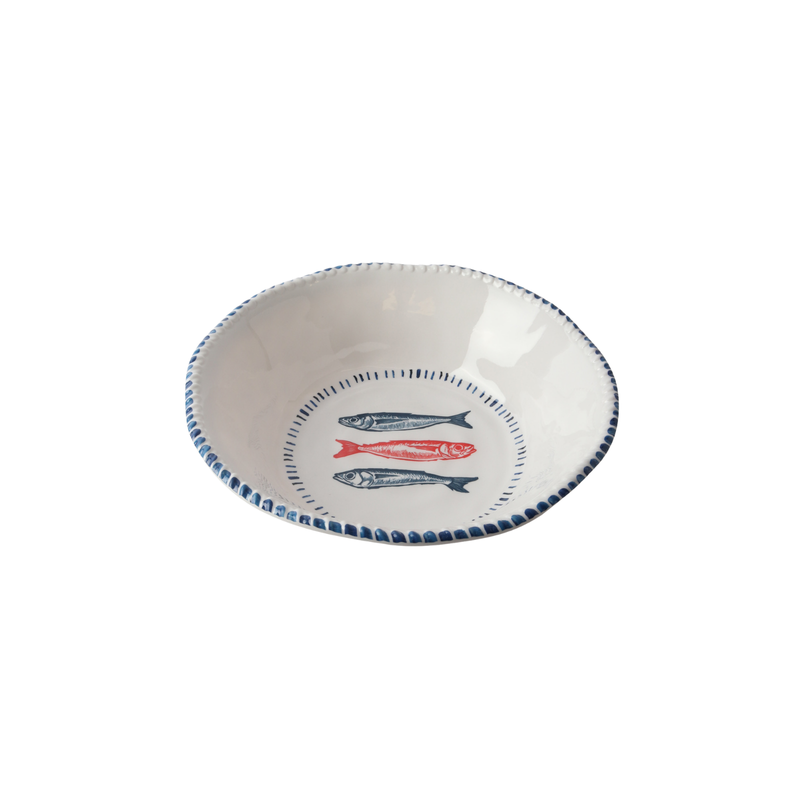 Melamine Nautical Sardine Bowl 31cm
