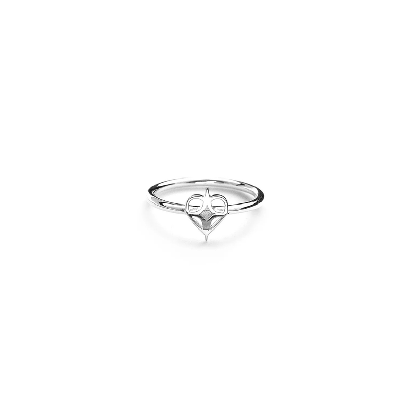 Micro Tattoo Heart Ring