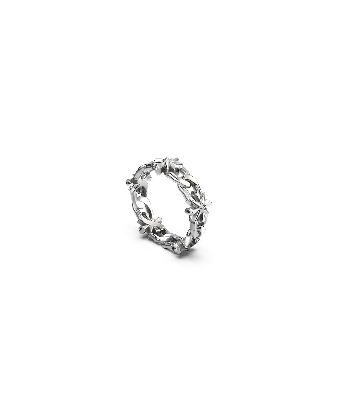 Midnight Cross Curb Ring - Size N