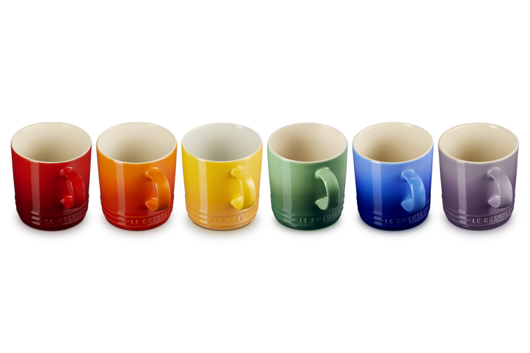 Stoneware Rainbow Set of 6 Mugs