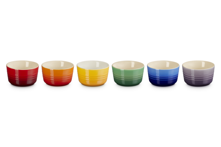 Stoneware Rainbow Set of 6 Mini Ramekins