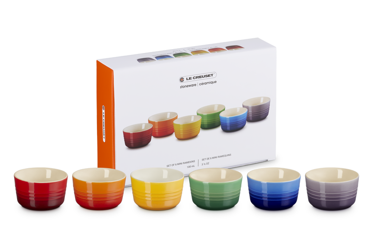 Stoneware Rainbow Set of 6 Mini Ramekins