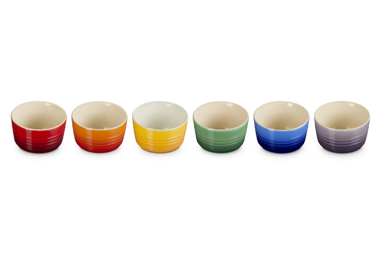 Stoneware Rainbow Set of 6 Mini Ramekins