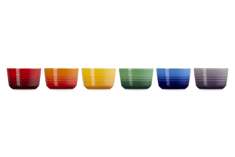 Stoneware Rainbow Set of 6 Mini Ramekins