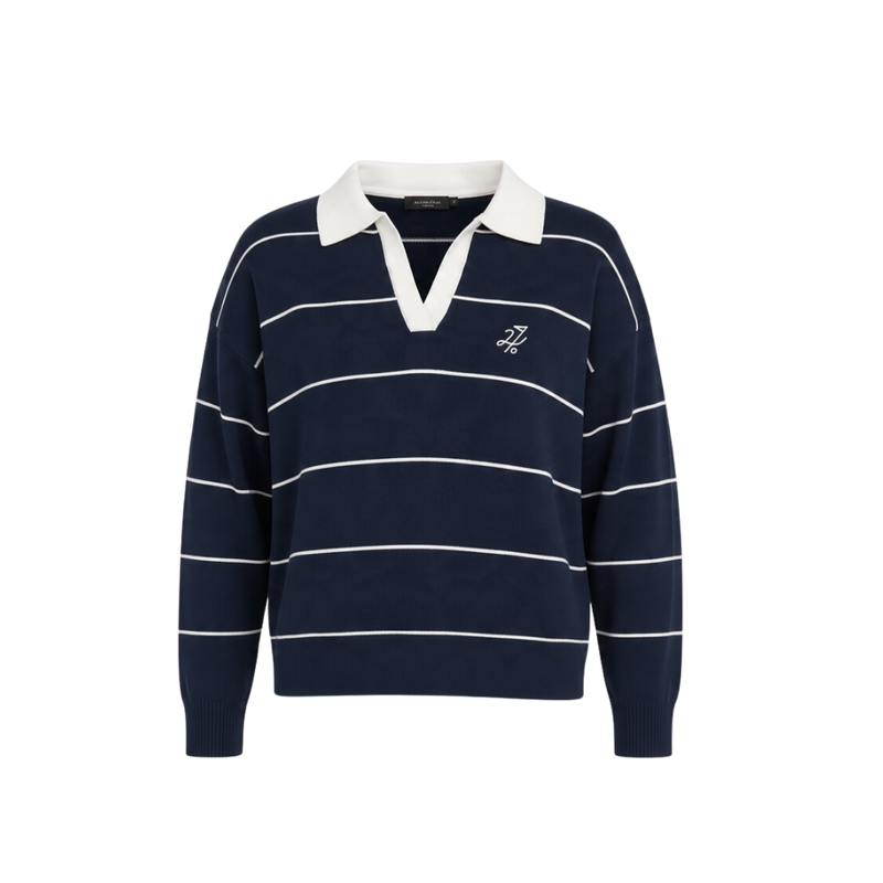 Wmns Acres Knit Polo - Navy