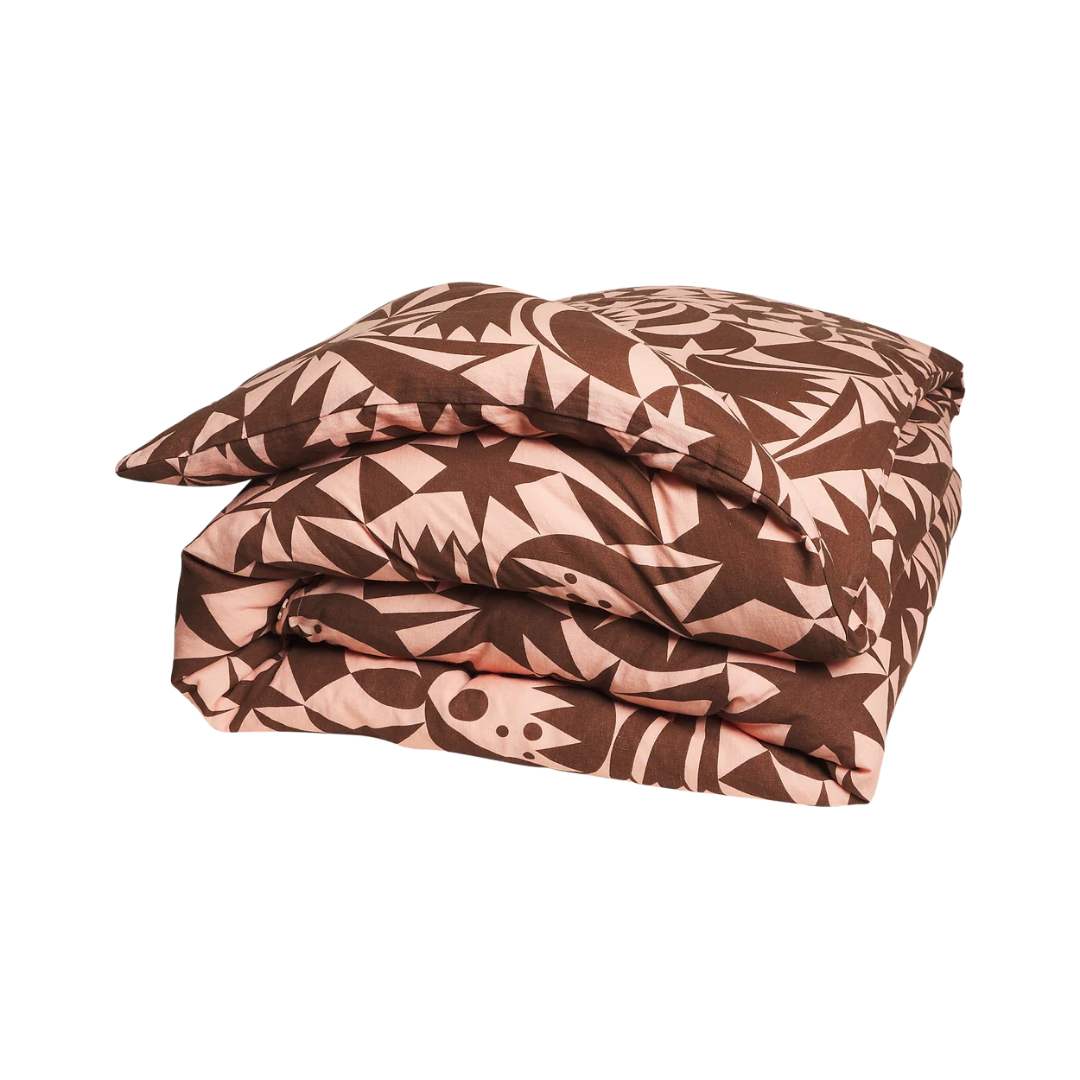 Nora Linen Quilt Cover - Carnelian