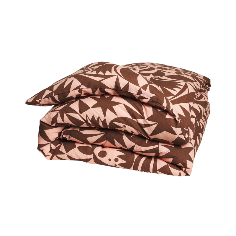 Nora Linen Quilt Cover - Carnelian