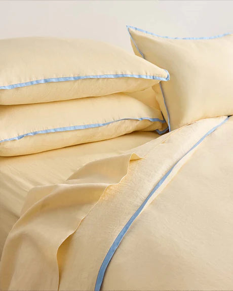 Linen Quilt Cover - Butter