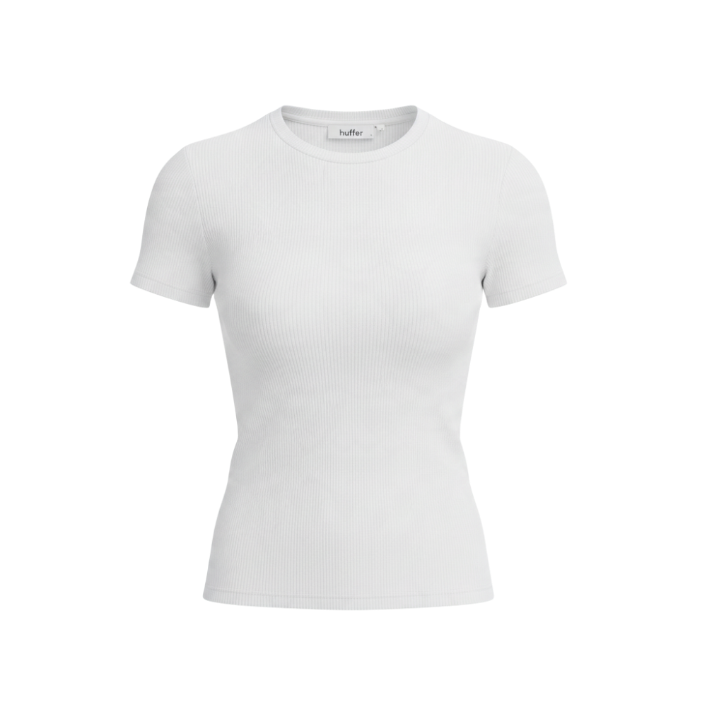 Slim Rib Tee/3ball - White
