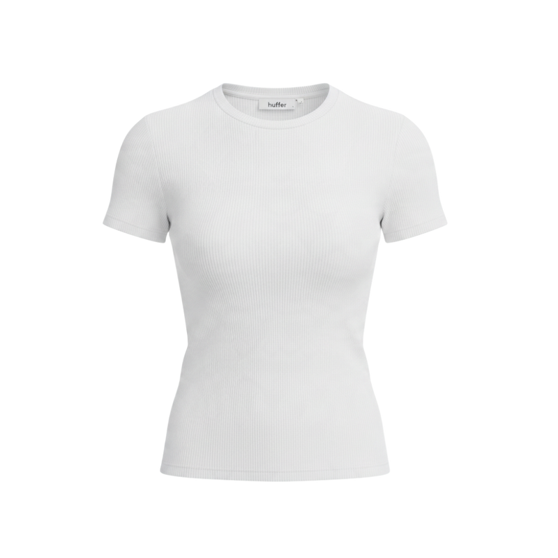 Slim Rib Tee/3ball - White