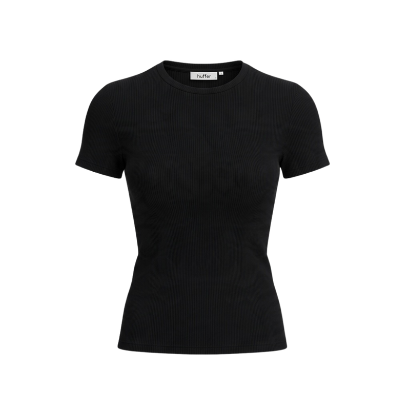 Slim Rib Tee/3ball - Black