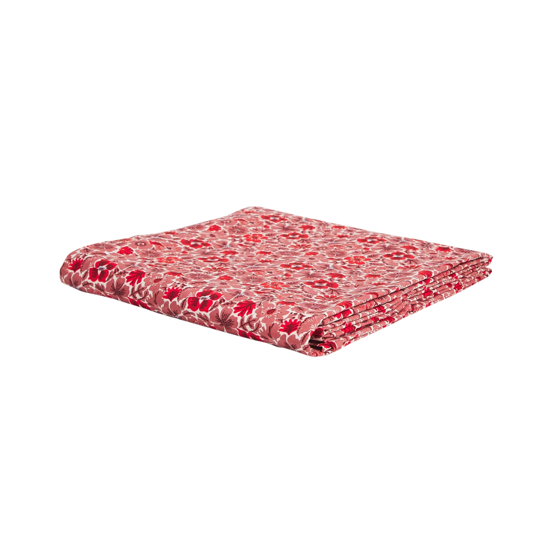 Magnolia Cotton Sheets - Poppy Flat Sheet