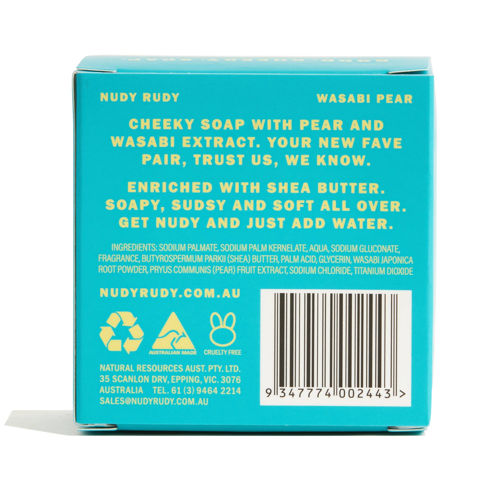 Nudy Rudy Bar Soap 4.2oz - Wasabi Pear