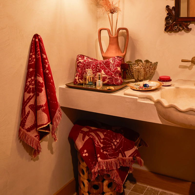 Lucia Hand Towel - Crimson