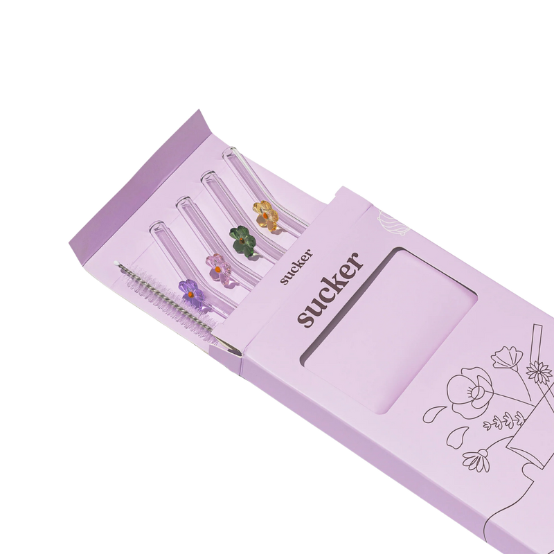 Wildflower Reusable Glass Straws