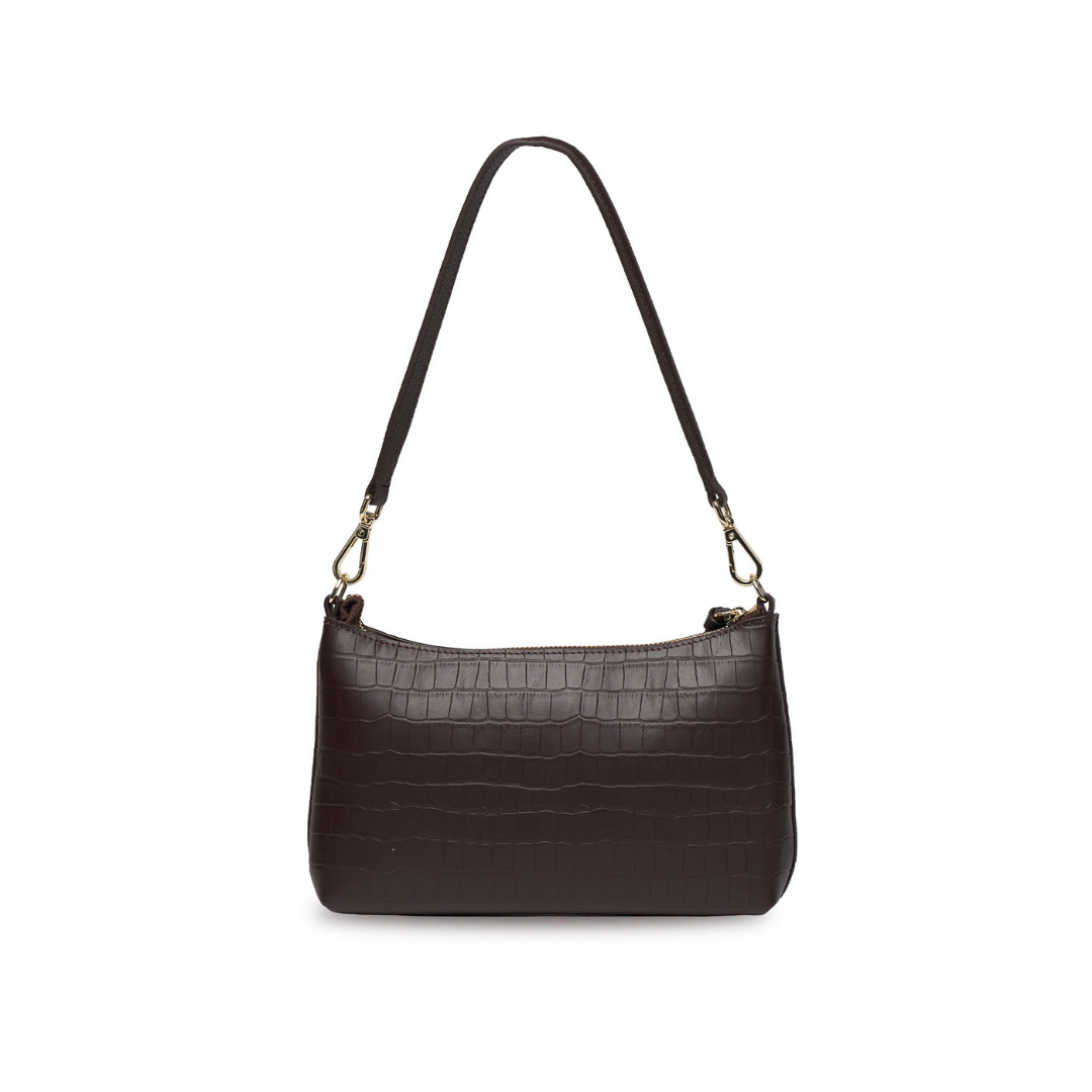 Haven Shoulder Bag - Cacao Croc