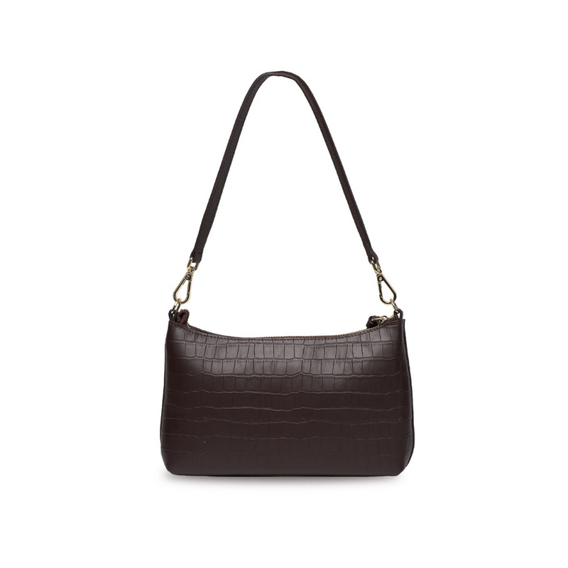 Haven Shoulder Bag - Cacao Croc