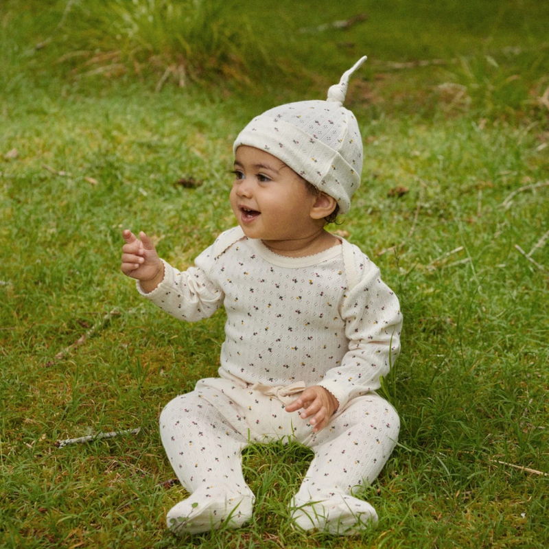 Pointelle footed rompers