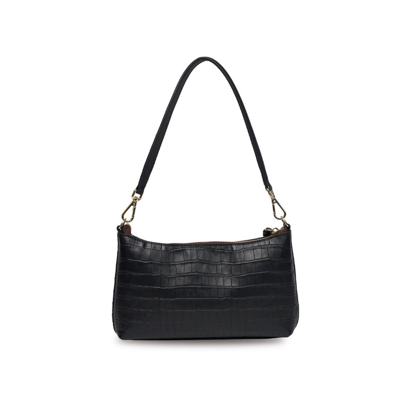 Haven Shoulder Bag - Black Croc