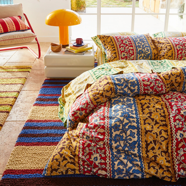 Thea Cotton Quilt Cover - Vermillion