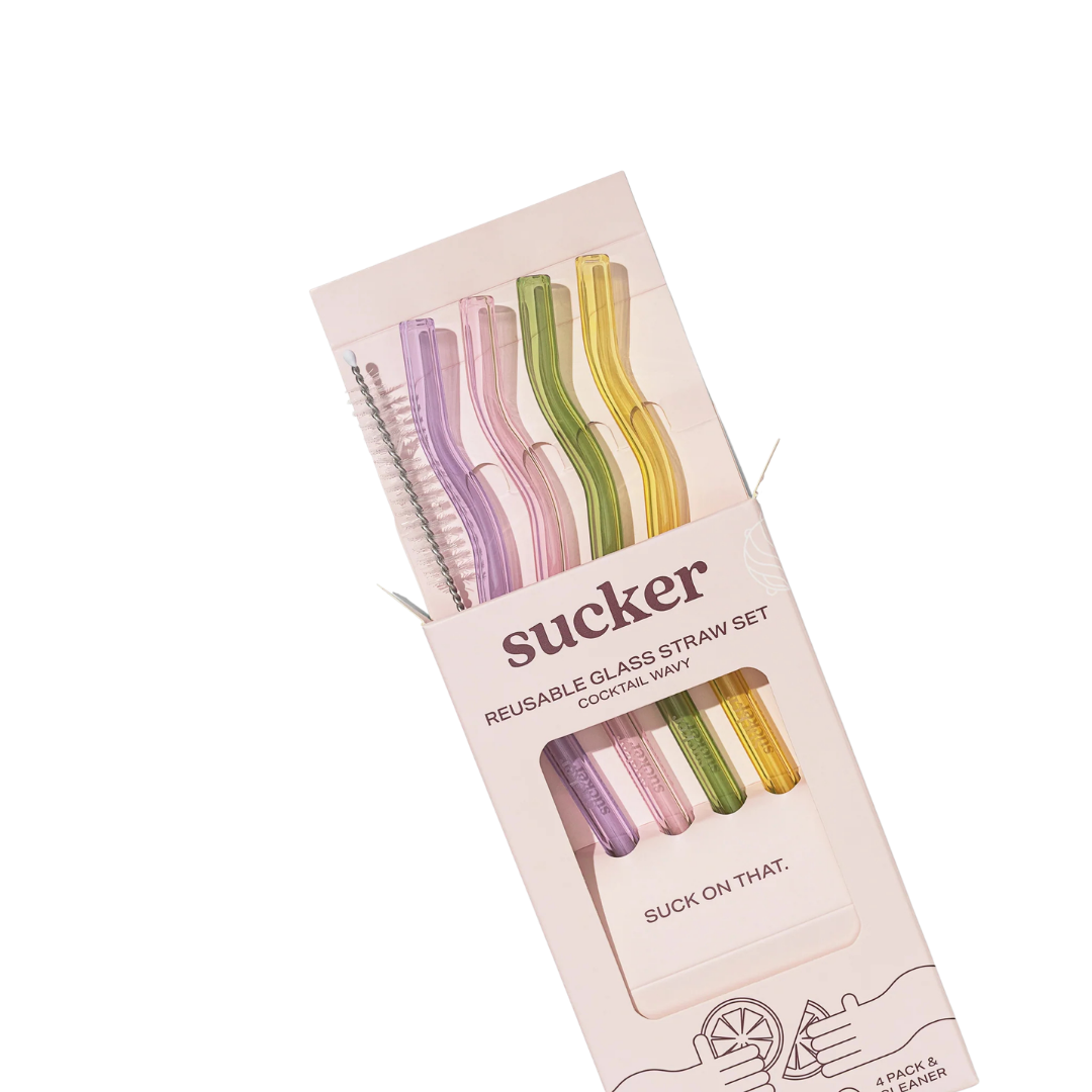 Cocktail Wavy Glass Drinking Straws