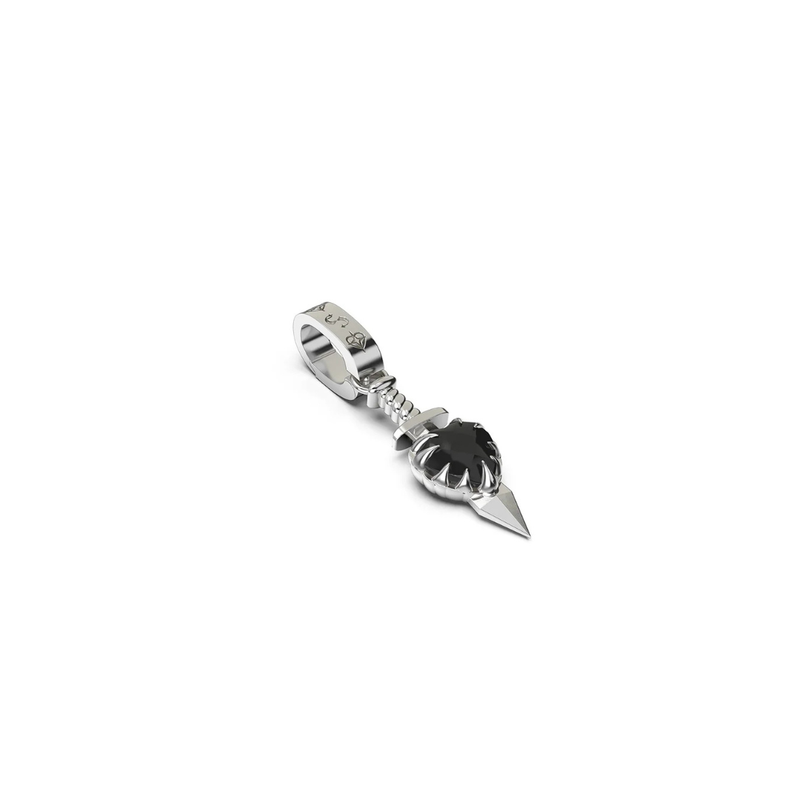 Love Claw Dagger Charm - Silver / Onyx